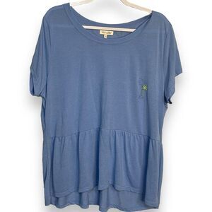 Red Camel Graphic Print Top Women's 2X Blue All Roads Lead South Casual Festival